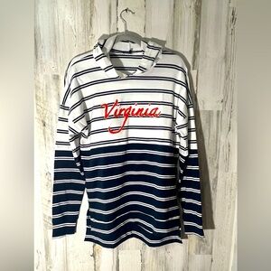 Virginia Striped Hooded Top Lightweight Size Small NWOT